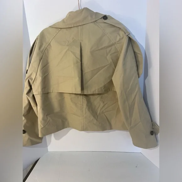 Zara NWT ZW Collection short water repellent trench coat. M NWT - Picture 12 of 13